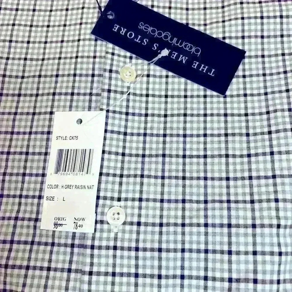 NWT, The Men’s Store Bloomingdale button up top sz L - Picture 2 of 2